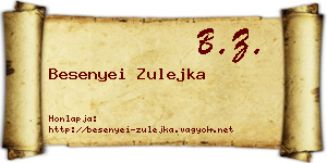 Besenyei Zulejka névjegykártya